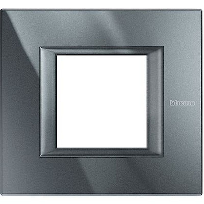 Plaque rectangulaire Axolute Aluminium monochrome 2 modules - Anthracite