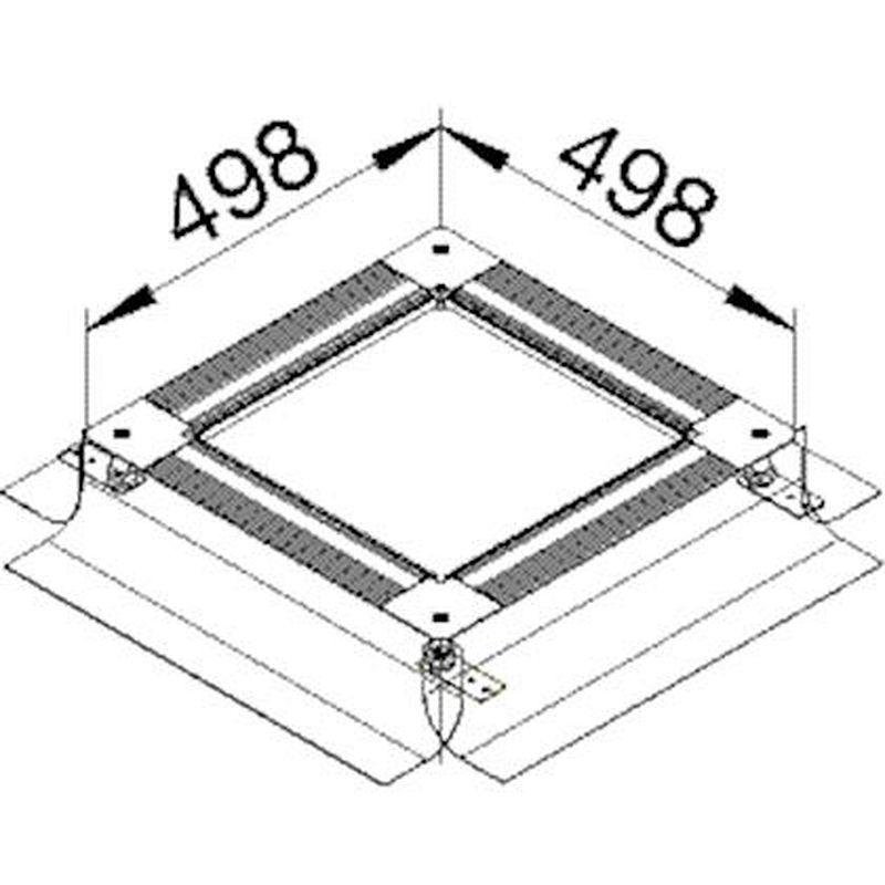 Boîte de jonction acier 340 mm avec jupes pour hauteur de chape 120-170 mm