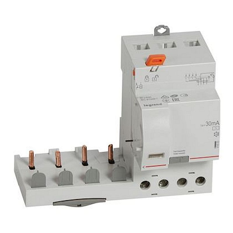 Bloc diff adaptable à vis DX³ pour disj 1 module/pôle 4P 63A typeAC 30mA