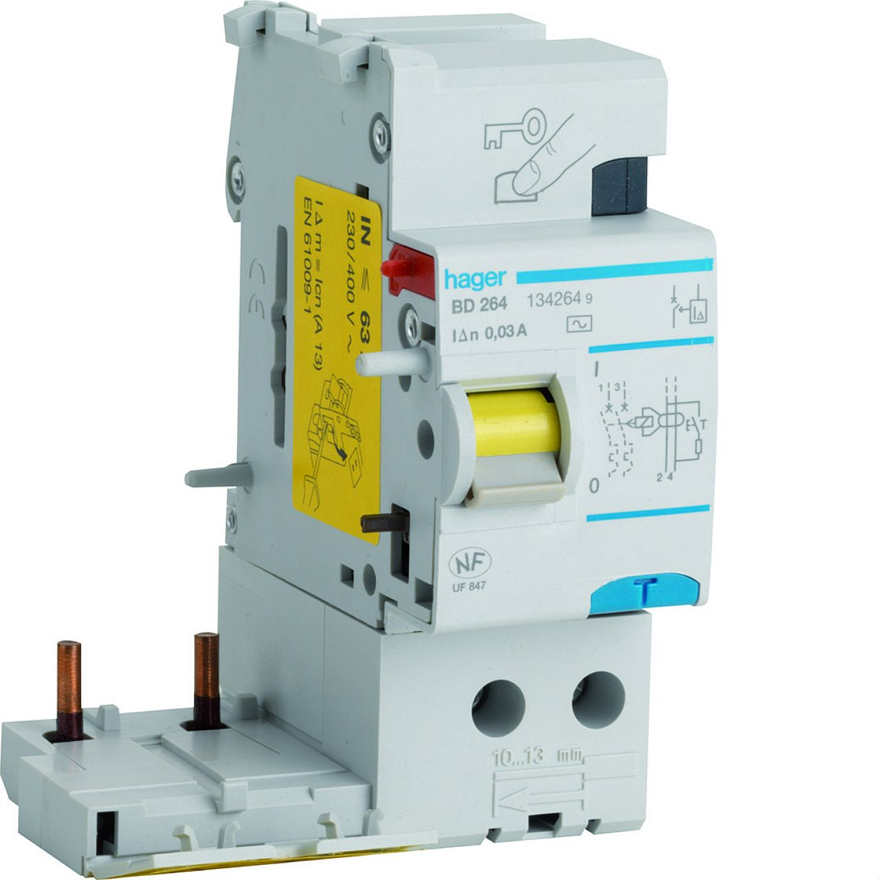 Bloc différentiel 2P 63A 30mA type AC