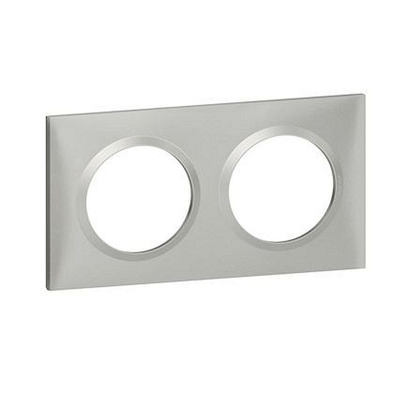 Plaque carrée dooxie 2 postes finition effet aluminium