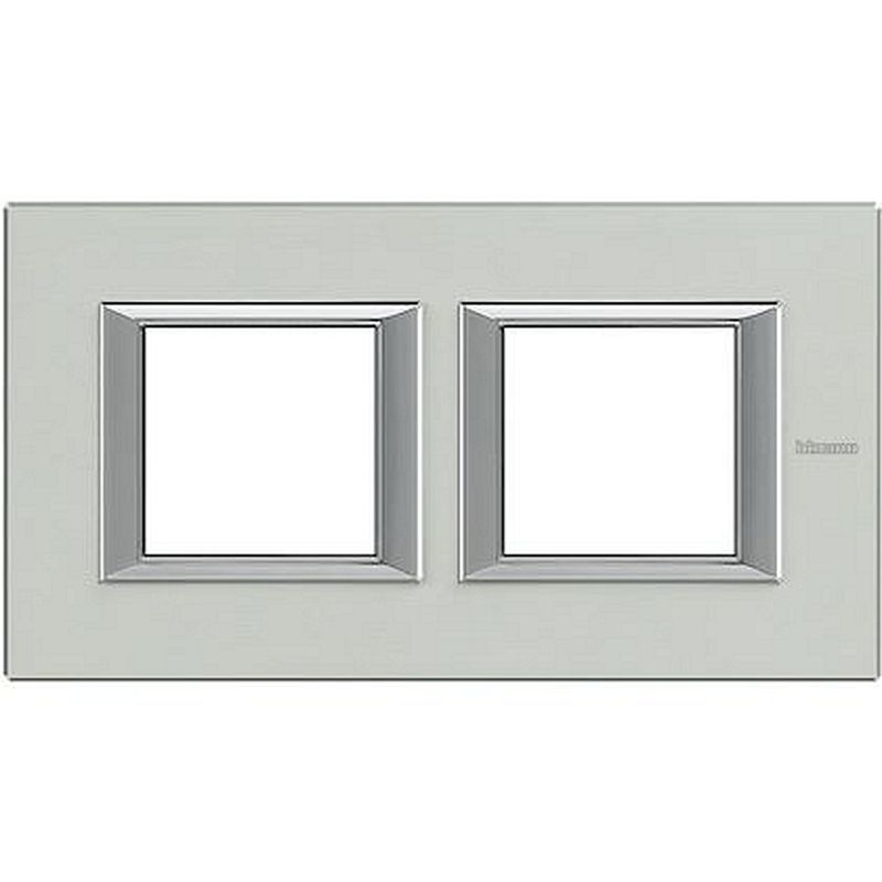 Plaque rectangulaire Axolute Aluminium brossé 2+2 modules horizontal - Naturel