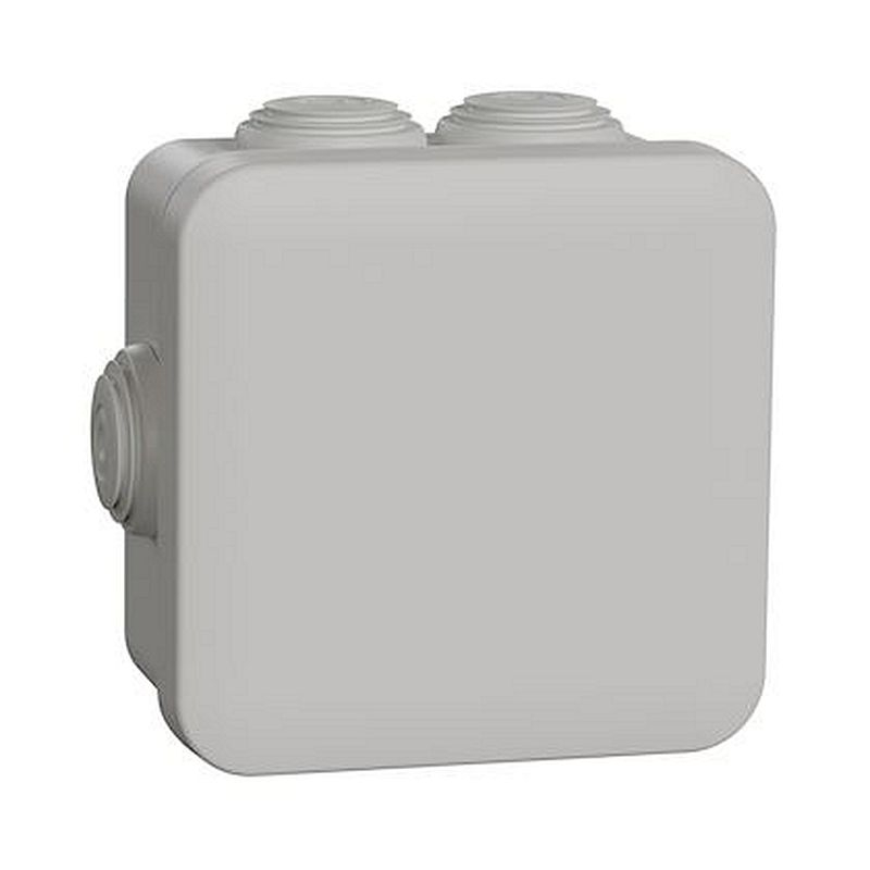 Mureva Box, boite de dérivation IP55 + embouts 80x80x45, gris