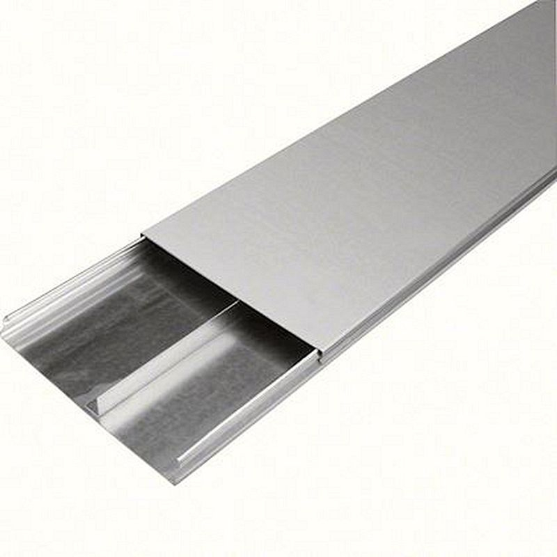 Goulotte acier 2 compartiments 28mm x 240mm pour sol béton