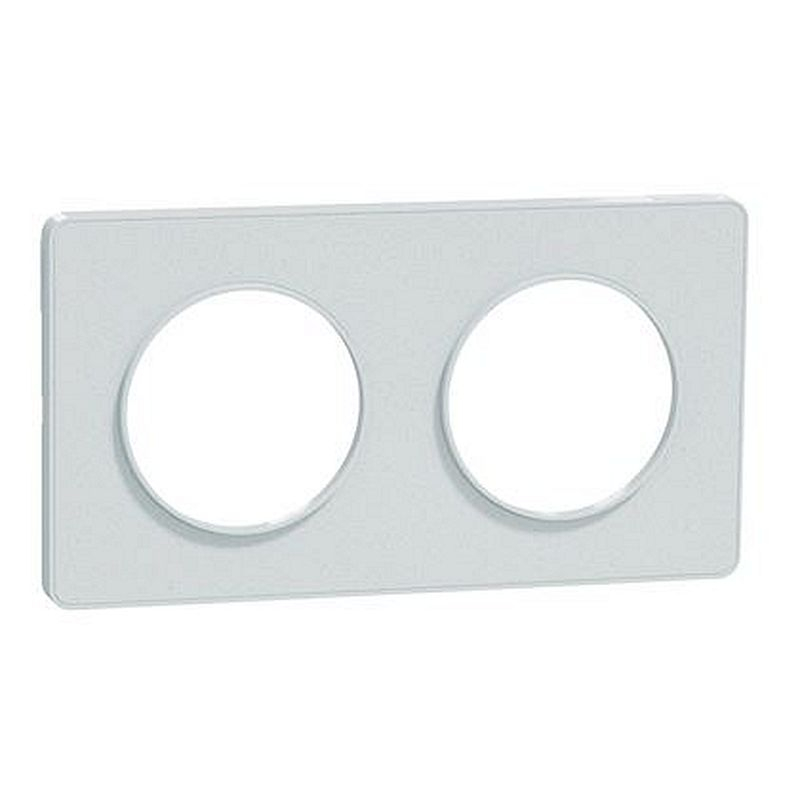 Odace Touch, plaque Blanc Recyclé 2 postes horiz. ou vert. entraxe 71mm