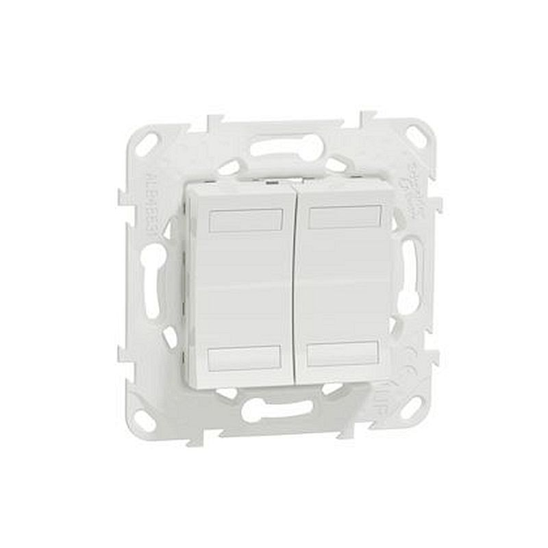 Unica KNX - bouton-poussoir 4 boutons + led - avec support - Blanc