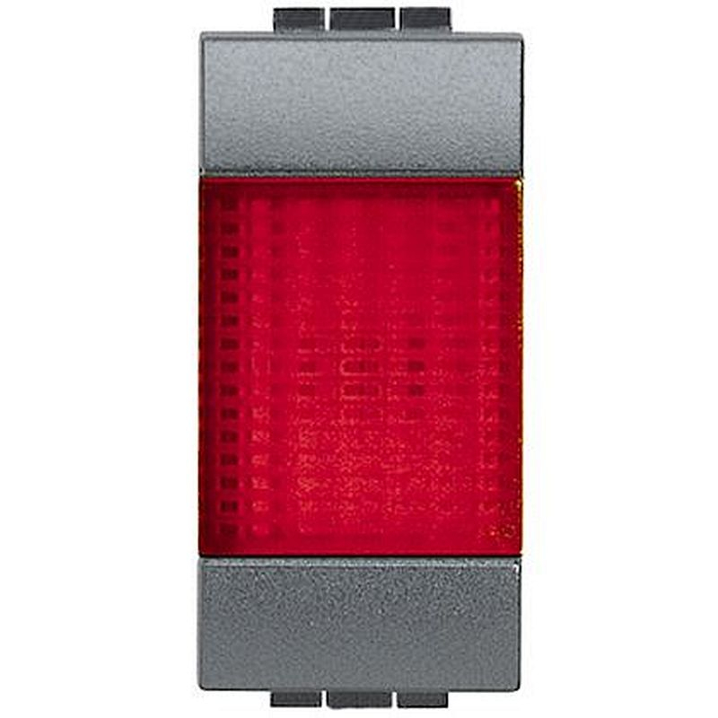 Témoin lumineux Livinglight diffuseur rouge - Anthracite - 1 module