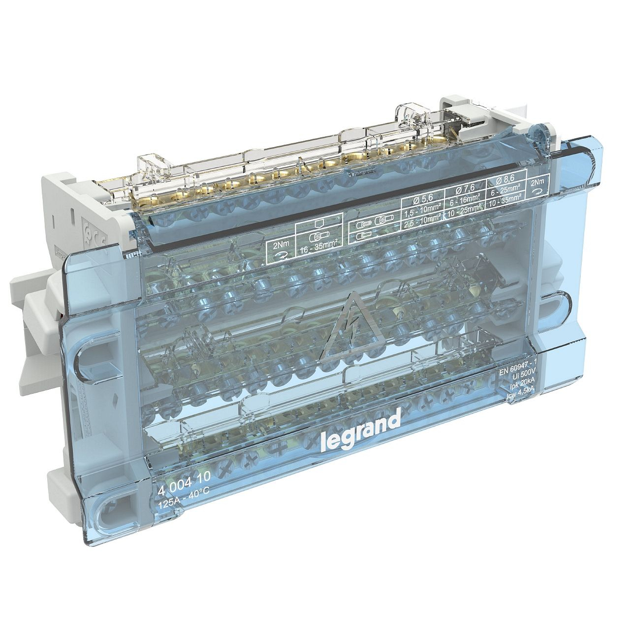 Répartiteur modulaire 4P 125A - 10 modules