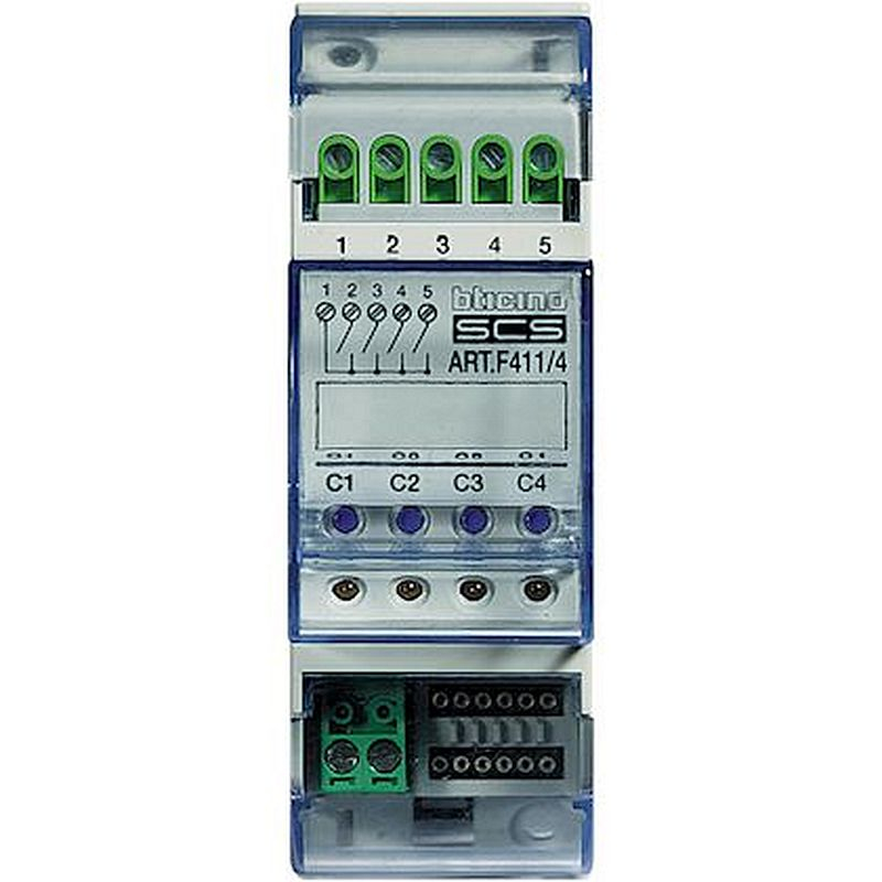 Actionneur 4 relais pour éclairage/moteur MyHOME_Up - 2 modules