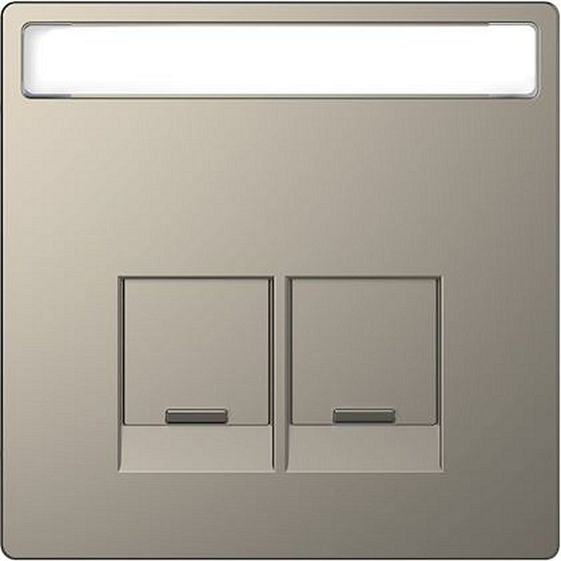 D-Life - enjoliveur prise double RJ45 S-One - porte-étiquette - métal nickel