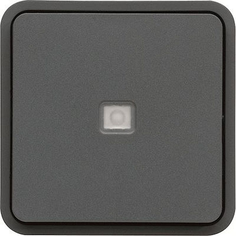 cubyko Poussoir 1O/1F lumineux associable gris IP55