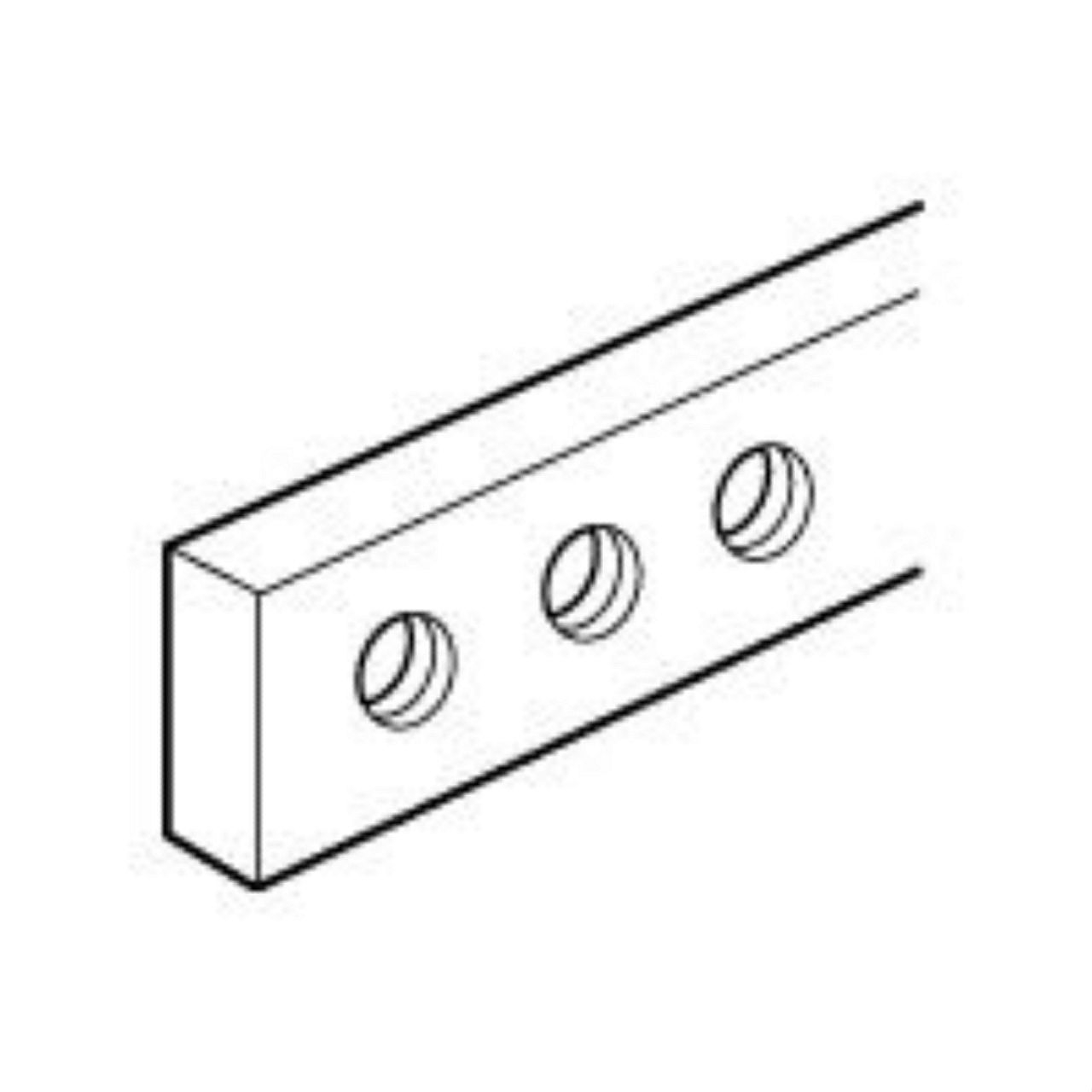 Barre cuivre à trous taraudés 12x2mm - 110A admissibles - longueur 990mm