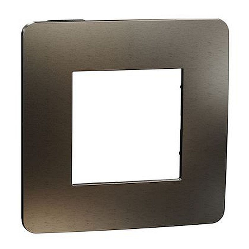 Unica Studio Métal N - plaq de finition - Black aluminium liseré Anthracite - 1P