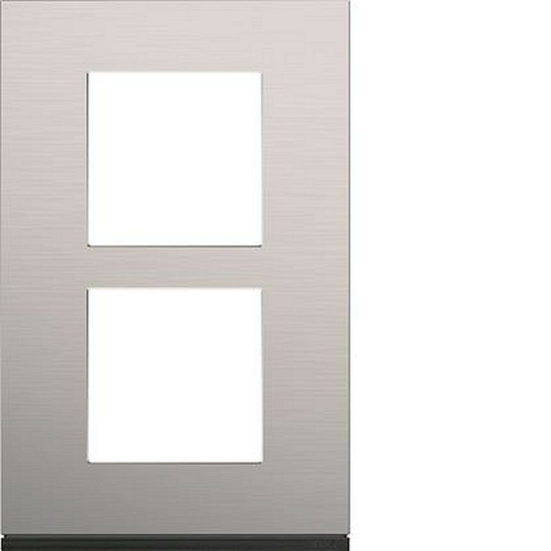 Plaque gallery 2 postes verticale 57mm matiere natural alu