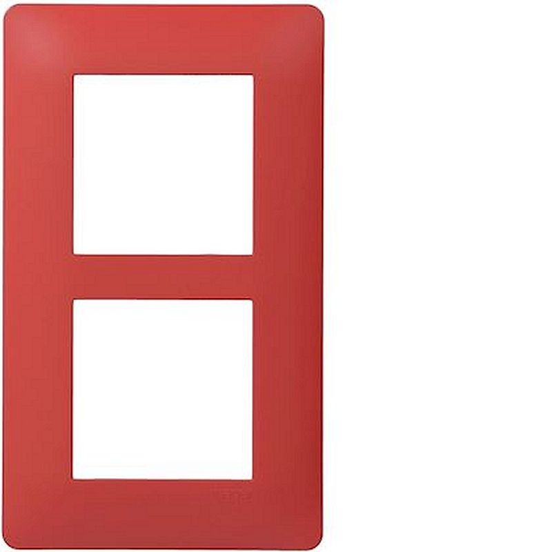 essensya Plaque 2 postes verticale entraxe 57mm, Rouge émail